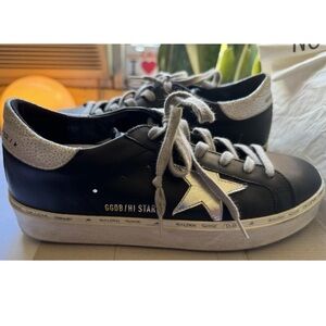 Golden Goose Black Sneakers with Gold Star